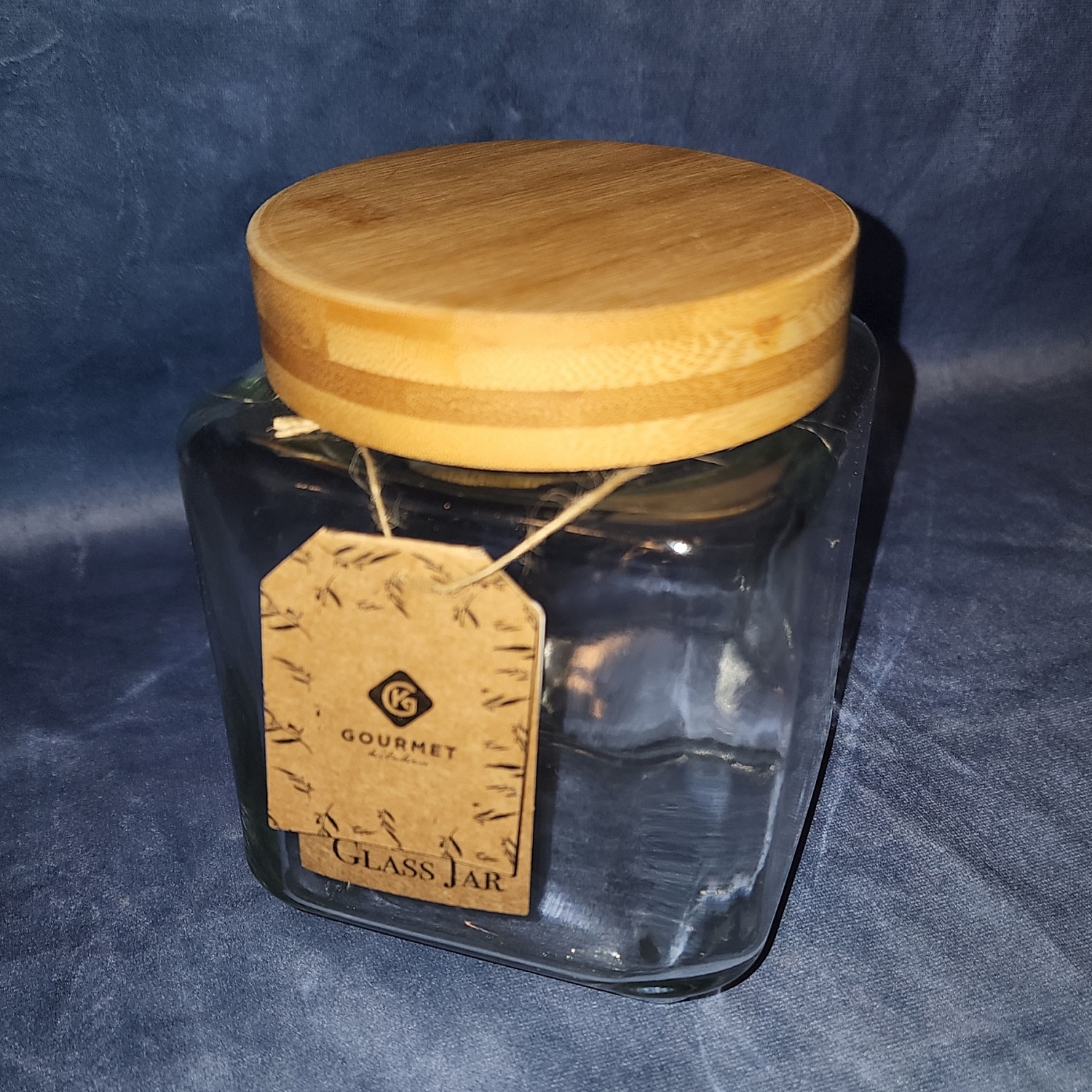 Jar - Glass Jar Square with Bamboo Lid 40oz, Gourmet Kitchen | 20220315_184049.jpg