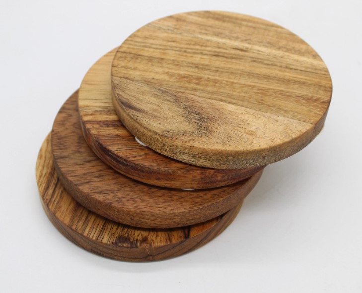 Coaster - Wood Round, Set of 4 with case, Acacia, Jodhpuri | j9.jpg