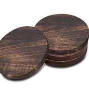 Coaster - Wood Round, Set of 4 with case, Burnt Finish, Jodhpuri | j12.jpg